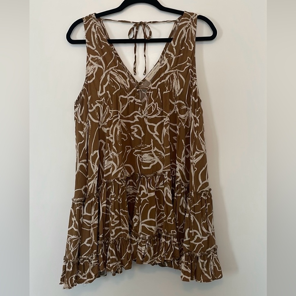 Stitch and feather neutral dress